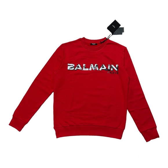 New Balmain Logo Crewneck Sweatshirt Size Large